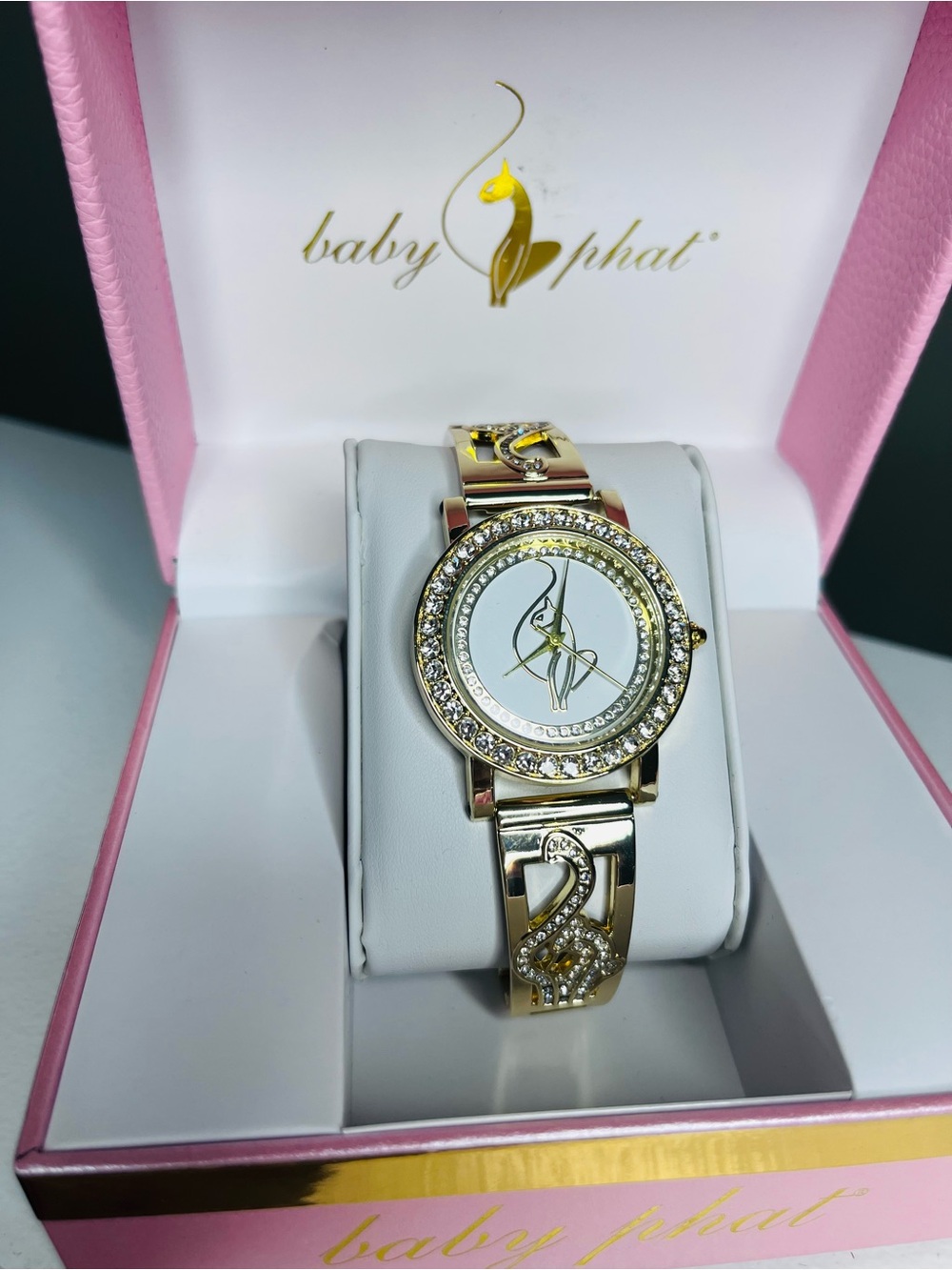 Baby Phat Gold-Tone Crystal Accent Women's Bracelet Watch